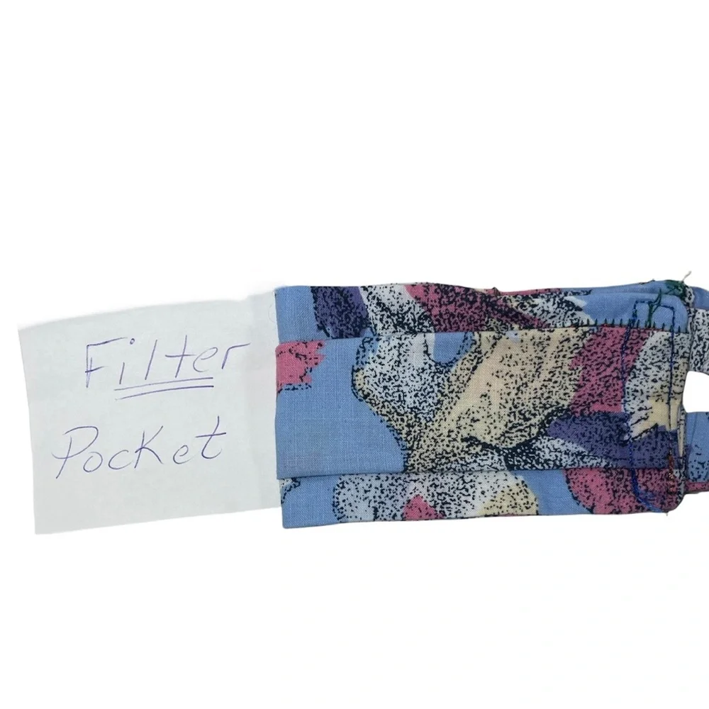 Women’s Kid’s Men’s Face Mask Reusable Washable Blue Multi Blue Strings